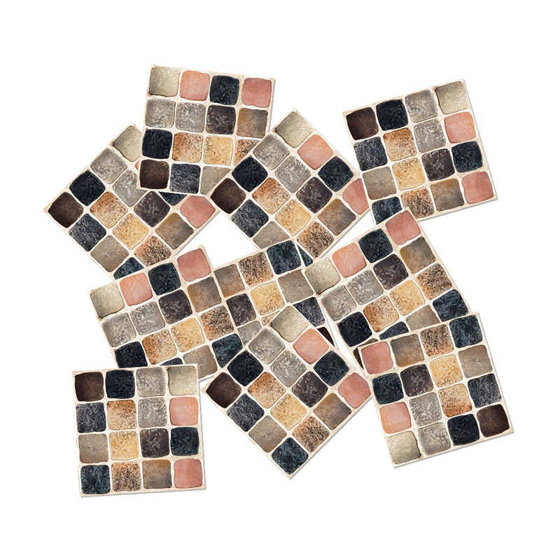 Boho-Chic Wallpaper Panel Set Multicolored Mosaic Tile Adhesive Wall Art, 3.3-sq ft Clearhalo 'Wall Decor' 'Wallpaper' 1783826