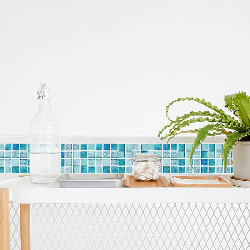 Boho-Chic Wallpaper Panel Set Multicolored Mosaic Tile Adhesive Wall Art, 3.3-sq ft Blue Clearhalo 'Wall Decor' 'Wallpaper' 1783828