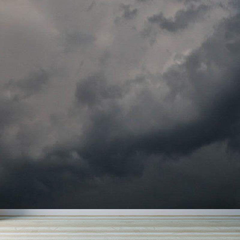 Giant Modern Mural Decal Soft Color Sky Scenery Wall Decor, Custom Size Available Grey Clearhalo 'Wall Decor' 'Wall Mural' 1783914