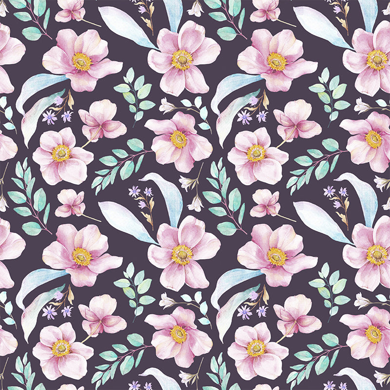 Modern Blossom Flower Print Mural Wallpaper Pastel Color Florentine Wall Covering Clearhalo 'Wall Decor' 'Wall Mural' 1783942