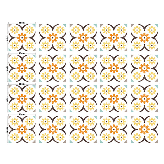 Sunflower Wallpaper Panel Self-Adhesive Boho Chic Bathroom Wall Art, 6' L x 6" W Clearhalo 'Wall Decor' 'Wallpaper' 1783970