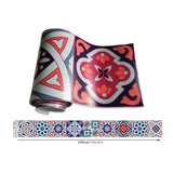 Bohemia Flower Pattern Wallpaper Border PVC Adhesive Orange Red Wall Covering for Bedroom Clearhalo 'Wall Decor' 'Wallpaper' 1783977