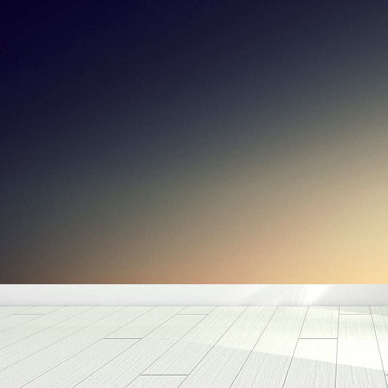 Photography Sky at Dusk Mural for Living Room, Blue and Yellow, Custom Size Available Blue-Yellow B Clearhalo 'Wall Decor' 'Wall Mural' 1784023