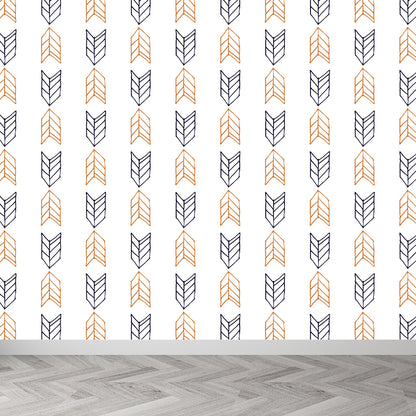 Arrow Wall Mural Modern Decorative Living Room Wall Covering, Custom Size Available Light Orange Clearhalo 'Wall Decor' 'Wall Mural' 1784088