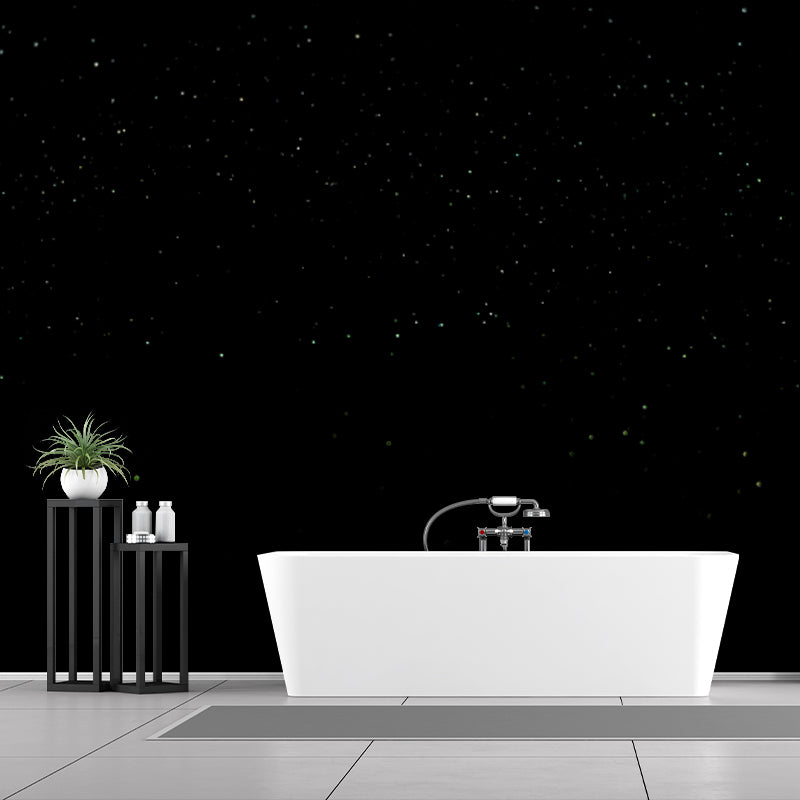 Stain Resistant Sparse Stars Mural Contemporary Non-Woven Fabric Wall Art, Custom Made Black Design 1 Clearhalo 'Wall Decor' 'Wall Mural' 1784197