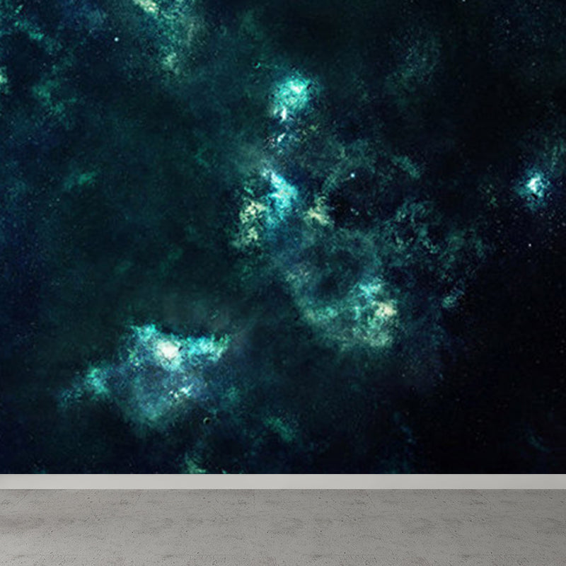 Light Color Contemporary Mural Wallpaper Sky Scenery Wall Covering for Guest Room Green Clearhalo 'Wall Decor' 'Wall Mural' 1784217