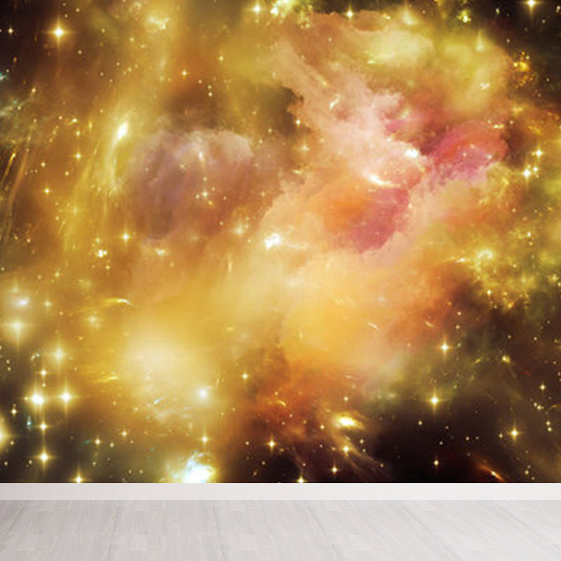 Light Color Contemporary Mural Wallpaper Sky Scenery Wall Covering for Guest Room Yellow Clearhalo 'Wall Decor' 'Wall Mural' 1784222