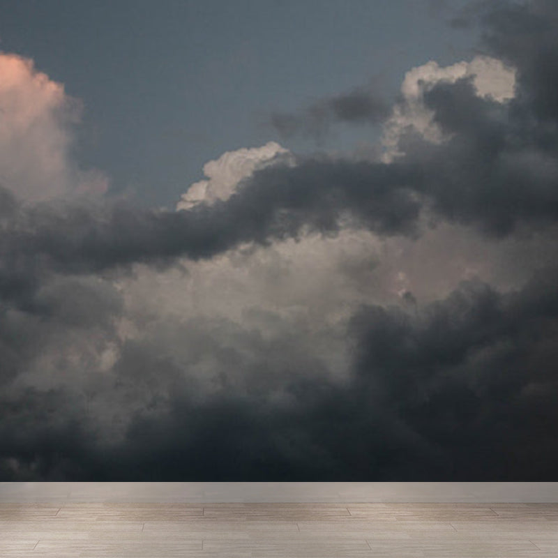 Light Color Contemporary Mural Wallpaper Sky Scenery Wall Covering for Guest Room Clearhalo 'Wall Decor' 'Wall Mural' 1784228