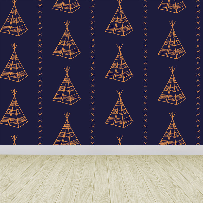 Printing Graphic Mural Decal Pastel Color Contemporary Wall Covering for Living Room Dark Blue Clearhalo 'Wall Decor' 'Wall Mural' 1784232