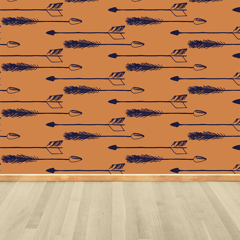 Printing Graphic Mural Decal Pastel Color Contemporary Wall Covering for Living Room Orange Clearhalo 'Wall Decor' 'Wall Mural' 1784242