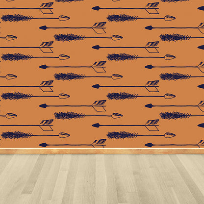 Printing Graphic Mural Decal Pastel Color Contemporary Wall Covering for Living Room Orange Clearhalo 'Wall Decor' 'Wall Mural' 1784242