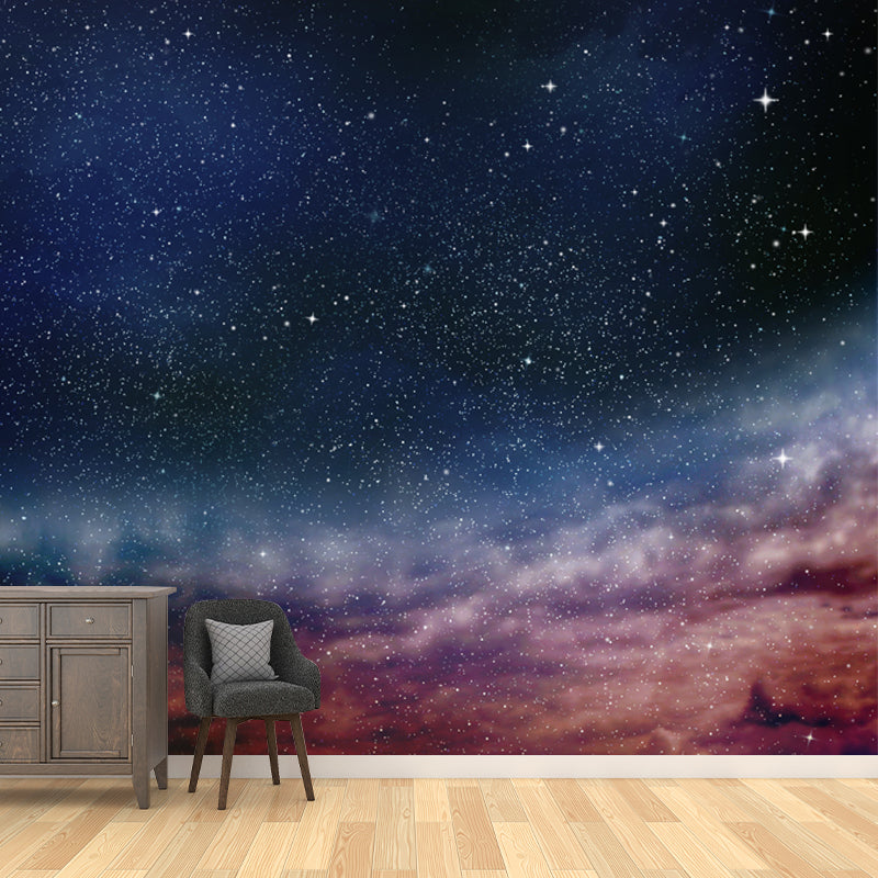 Dreamy Galaxy Night Mural Decal Indoor Space Universe Wall Covering, Made to Measure Clearhalo 'Wall Decor' 'Wall Mural' 1784290