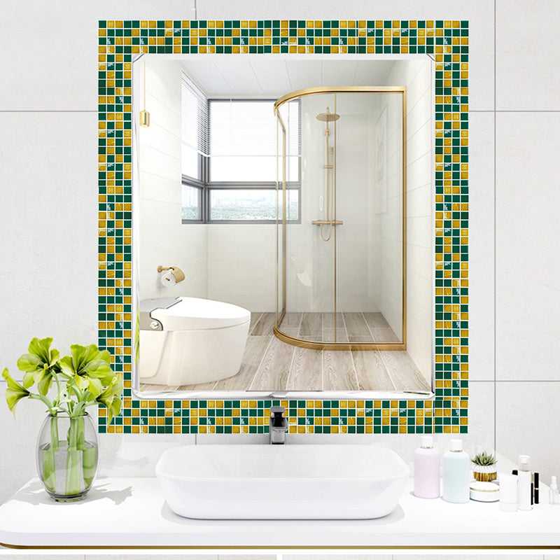 Colorful Bohemian Peel Wallpaper Panels 3.3-sq ft Mosaic Tiles Wall Decor for Bathroom Yellow-Blue Clearhalo 'Wall Decor' 'Wallpaper' 1784322