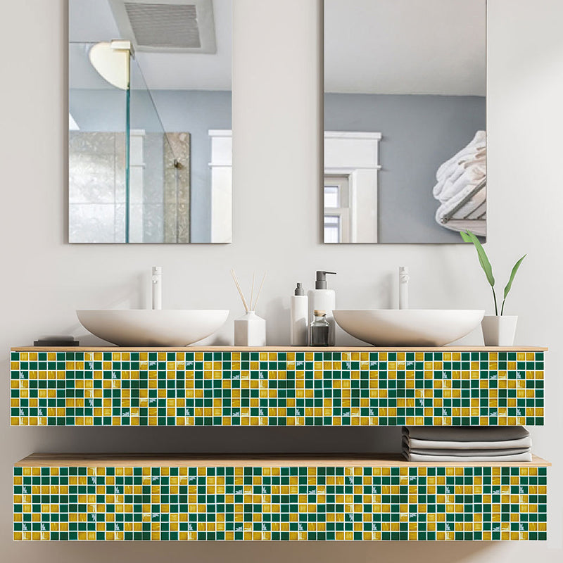 Colorful Bohemian Peel Wallpaper Panels 3.3-sq ft Mosaic Tiles Wall Decor for Bathroom Clearhalo 'Wall Decor' 'Wallpaper' 1784324