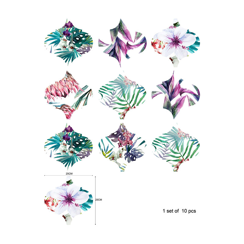 Big Bloom Flower Wallpaper Panels Rustic PVC Peel and Stick Wall Art in Pink-Green Clearhalo 'Country wall decor' 'Rustic' 'Wallpaper' Wall Decor' 1784334