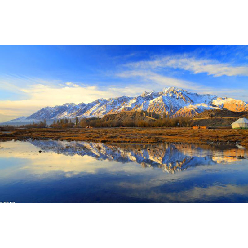 Pastel Color Varied Sky Mural Decal Stain-Proof Contemporary Interior Room Wall Decor Clearhalo 'Wall Decor' 'Wall Mural' 1784436