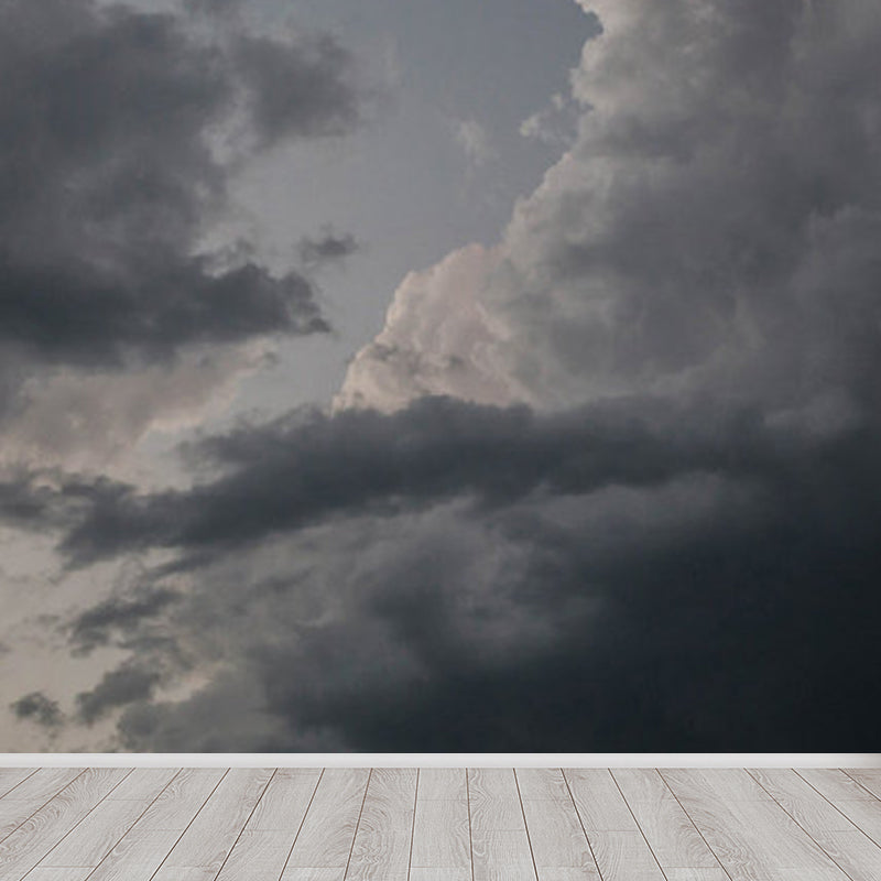 Pastel Color Varied Sky Mural Decal Stain-Proof Contemporary Interior Room Wall Decor Grey Clearhalo 'Wall Decor' 'Wall Mural' 1784453