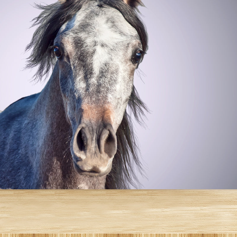 Extra Large Steed Mural Soft Color Non-Woven Wall Art for Home Decor, Custom Printed Clearhalo 'Wall Decor' 'Wall Mural' 1784505