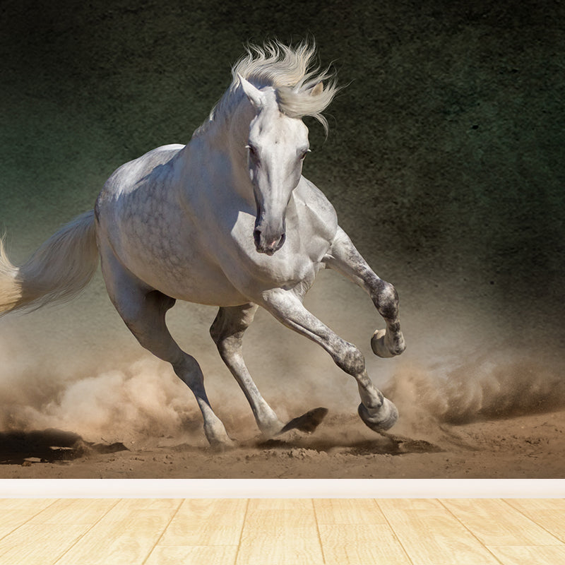 Extra Large Steed Mural Soft Color Non-Woven Wall Art for Home Decor, Custom Printed Clearhalo 'Wall Decor' 'Wall Mural' 1784514