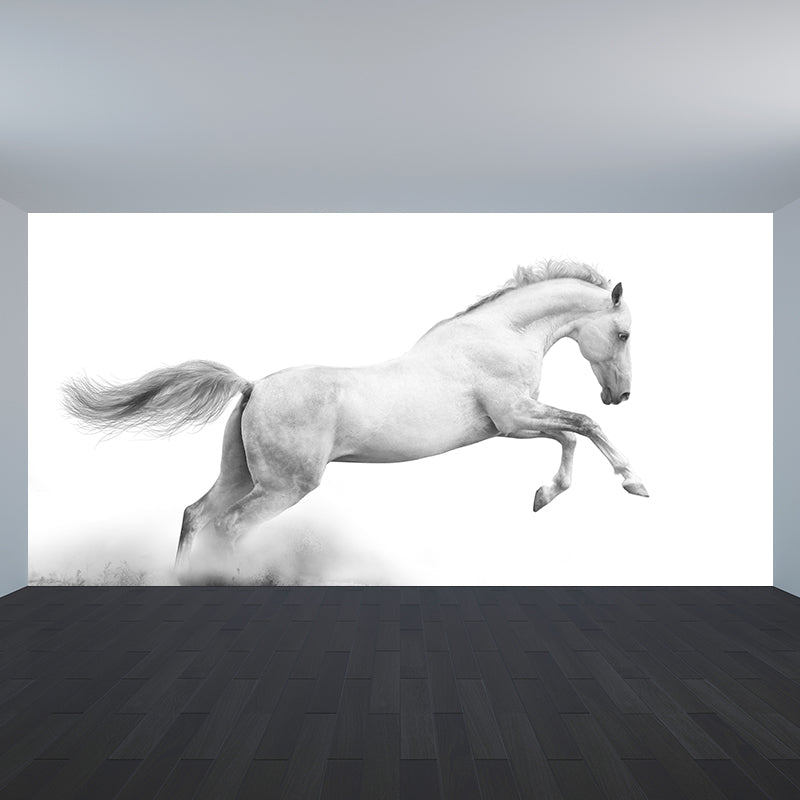 Extra Large Steed Mural Soft Color Non-Woven Wall Art for Home Decor, Custom Printed Clearhalo 'Wall Decor' 'Wall Mural' 1784519