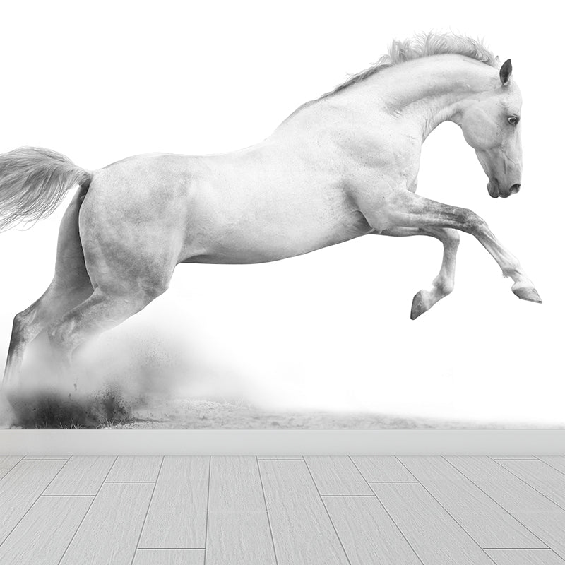 Extra Large Steed Mural Soft Color Non-Woven Wall Art for Home Decor, Custom Printed Clearhalo 'Wall Decor' 'Wall Mural' 1784520