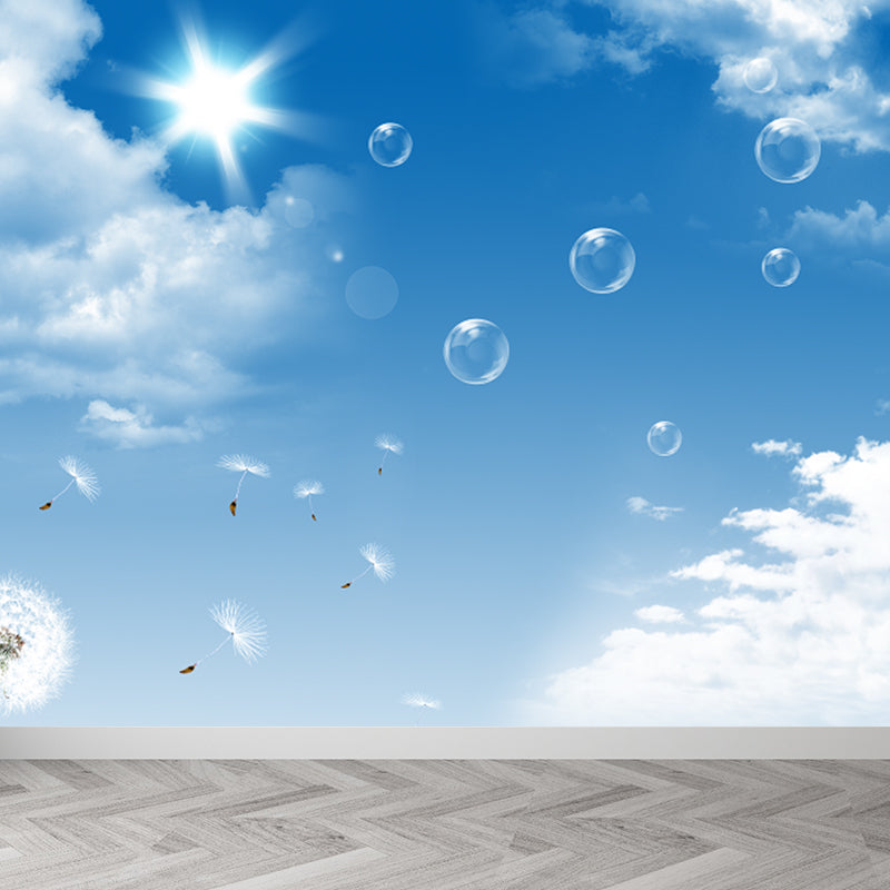 Large Sky Scenery Wall Mural Contemporary Natural Landscape Wall Decor in Pastel Color Clearhalo 'Wall Decor' 'Wall Mural' 1784576