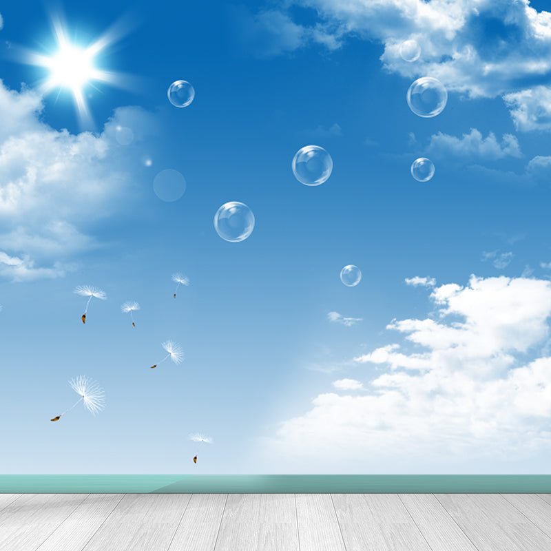 Large Sky Scenery Wall Mural Contemporary Natural Landscape Wall Decor in Pastel Color Clearhalo 'Wall Decor' 'Wall Mural' 1784577