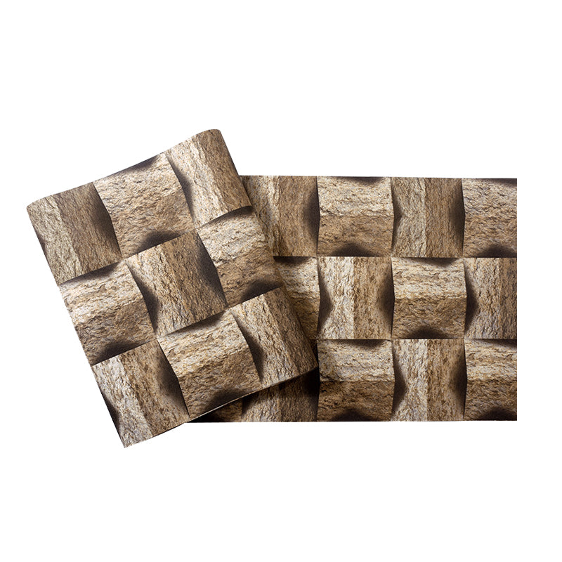 Sandy Yellow 20.5"W x 31'L Vinyl Water-Resistant 3D Faux Wood Wallpaper Clearhalo 'Wall Decor' 'Wallpaper' 1784597