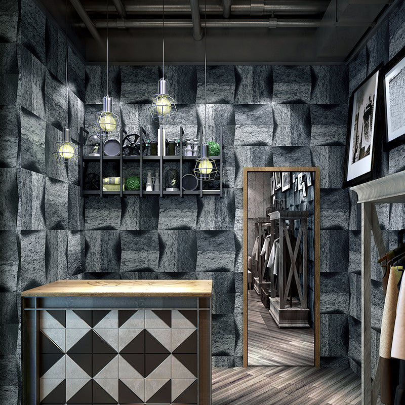 Sandy Yellow 20.5"W x 31'L Vinyl Water-Resistant 3D Faux Wood Wallpaper Blue Clearhalo 'Wall Decor' 'Wallpaper' 1784601