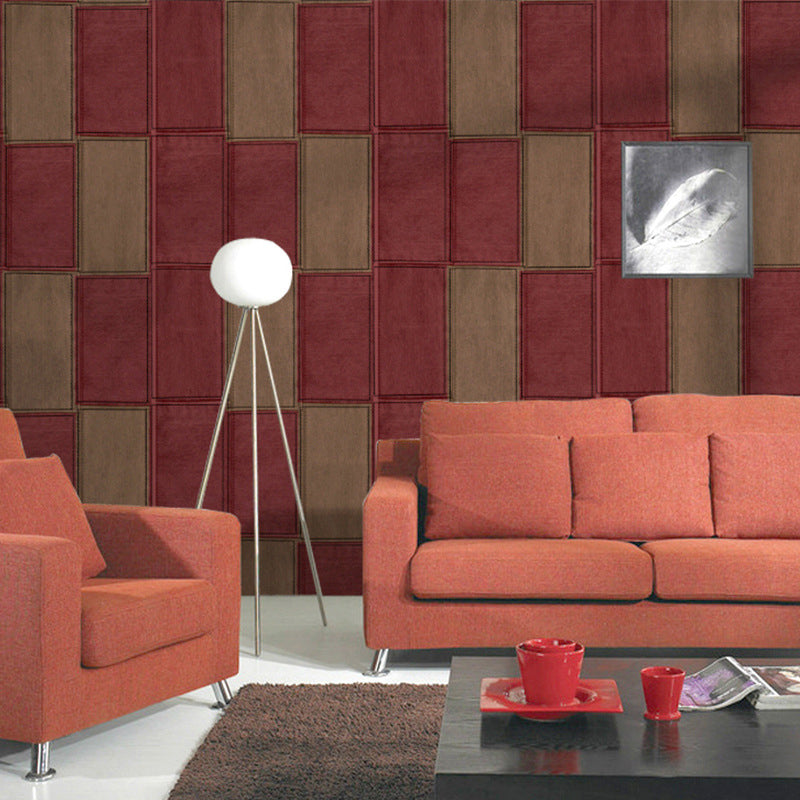 Water-Resistant Non-Pasted Bricks of Vertical Rectangle PVC Wallpaper Red Clearhalo 'Industrial wall decor' 'Industrial' 'Wallpaper' Wall Decor' 1784672