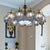 Traditional Hanging House Chandelier with Mermaid Glass Clear Hanging Light for Living Room Clear Clearhalo 'Ceiling Lights' 'Chandeliers' 'Clear' 'Industrial' 'Middle Century Chandeliers' 'Modern' 'Tiffany Chandeliers' 'Tiffany close to ceiling' 'Tiffany' 'Traditional Chandeliers' Lighting' 178469