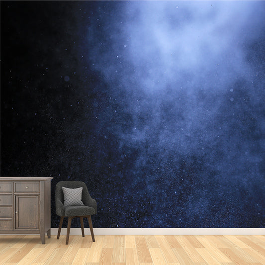 Modern Nebula Galaxy Mural Wallpaper Blue-Black Waterproof Wall Covering for Home Clearhalo 'Wall Decor' 'Wall Mural' 1784730