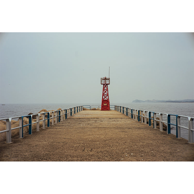 Stain-Proof Beacon Wall Mural Non-Woven Textured Nautical Wall Decor for Guest Room Clearhalo 'Wall Decor' 'Wall Mural' 1784787