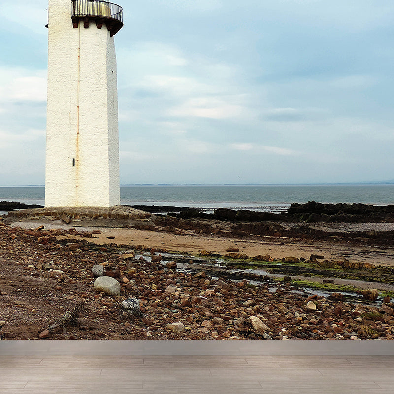 Stain-Proof Beacon Wall Mural Non-Woven Textured Nautical Wall Decor for Guest Room Brown Clearhalo 'Wall Decor' 'Wall Mural' 1784789