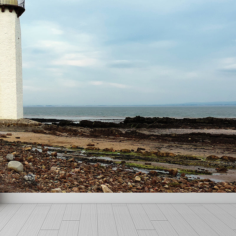 Stain-Proof Beacon Wall Mural Non-Woven Textured Nautical Wall Decor for Guest Room Clearhalo 'Wall Decor' 'Wall Mural' 1784791