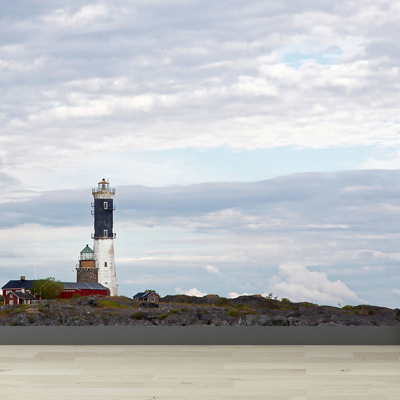 Stain-Proof Beacon Wall Mural Non-Woven Textured Nautical Wall Decor for Guest Room Clearhalo 'Wall Decor' 'Wall Mural' 1784796