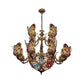 Tiffany Stunning Multi-Colored Chandelier with Butterfly Glass Pendant Light for Living Room Clearhalo 'Ceiling Lights' 'Chandeliers' 'Industrial' 'Middle Century Chandeliers' 'Tiffany Chandeliers' 'Tiffany close to ceiling' 'Tiffany' Lighting' 178481