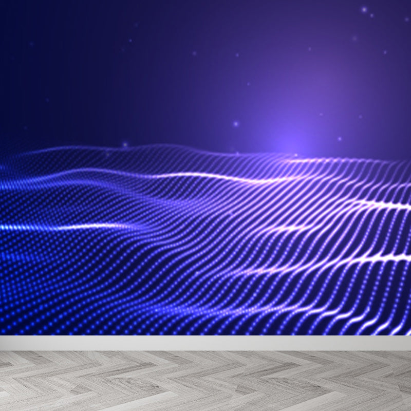 Futuristic Abstract Graphic Mural for Boys Bedroom Customised Wall Covering in Soft Color Clearhalo 'Wall Decor' 'Wall Mural' 1784816