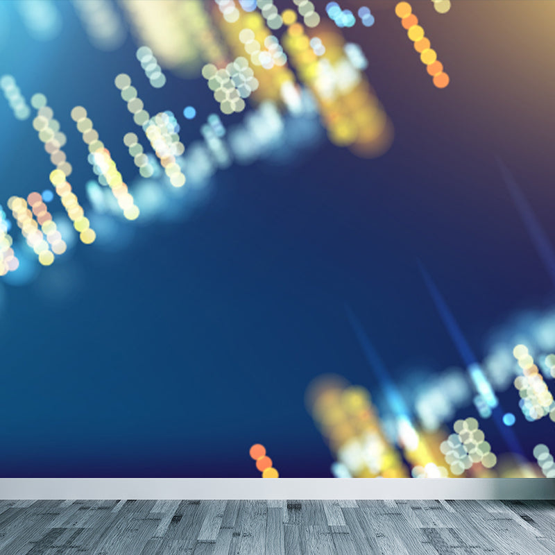 Futuristic Abstract Graphic Mural for Boys Bedroom Customised Wall Covering in Soft Color Yellow Clearhalo 'Wall Decor' 'Wall Mural' 1784824