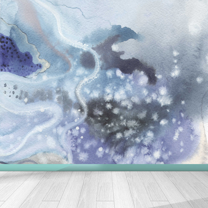 Light Color Abstract Graphic Mural Stain Resistant Contemporary Bathroom Wall Covering Light Purple Clearhalo 'Wall Decor' 'Wall Mural' 1784829