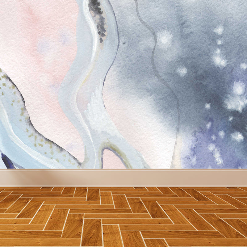 Light Color Abstract Graphic Mural Stain Resistant Contemporary Bathroom Wall Covering Clearhalo 'Wall Decor' 'Wall Mural' 1784836