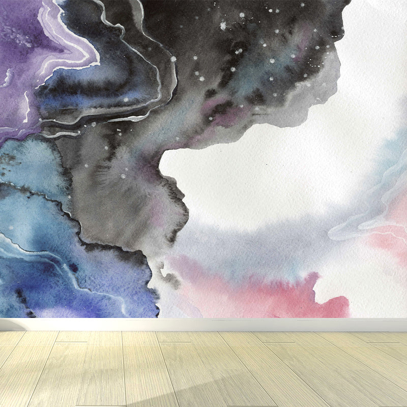 Soft Color Graphic Mural Wallpaper Abstract Modern Stain-Proof Wall Covering for Kitchen Black Clearhalo 'Wall Decor' 'Wall Mural' 1784854