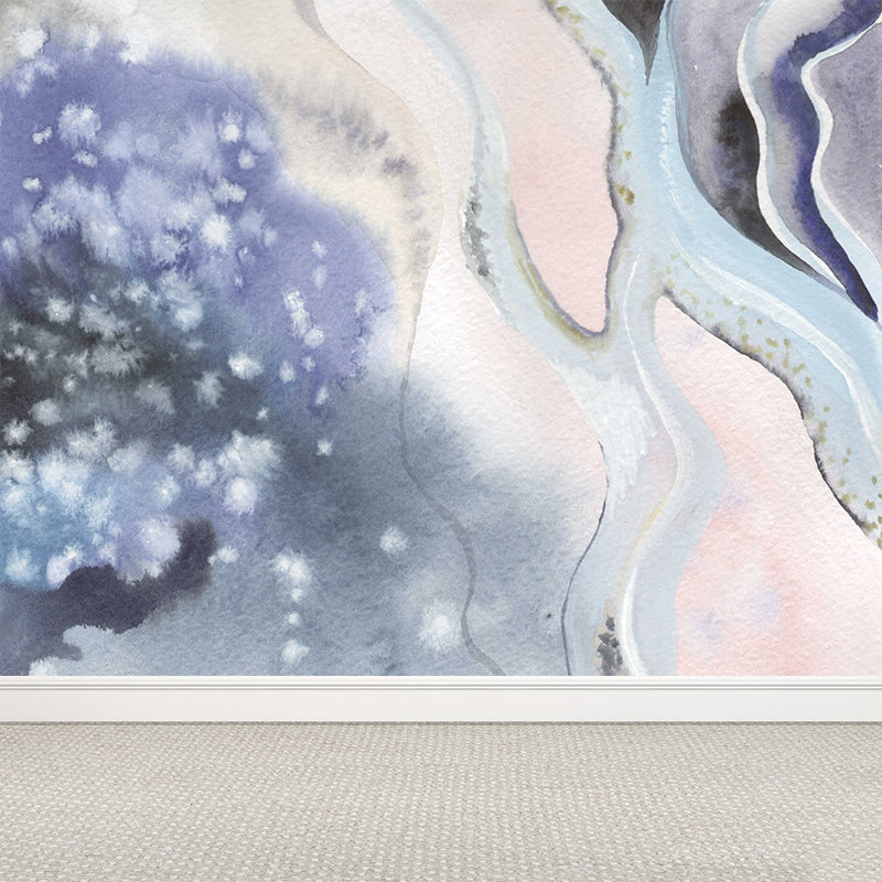 Soft Color Graphic Mural Wallpaper Abstract Modern Stain-Proof Wall Covering for Kitchen Grey Clearhalo 'Wall Decor' 'Wall Mural' 1784869