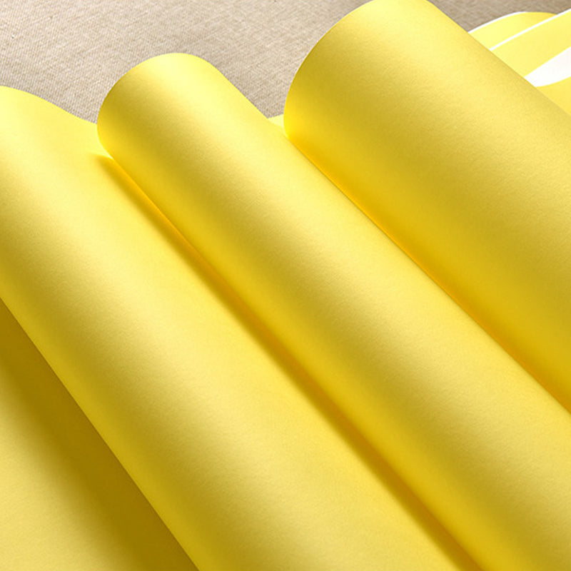 Non-Woven 33' x 20.5" Modern Simple Non-Pasted Pure Color Wallpaper Yellow Clearhalo 'Modern wall decor' 'Modern' 'Wallpaper' Wall Decor' 1784906
