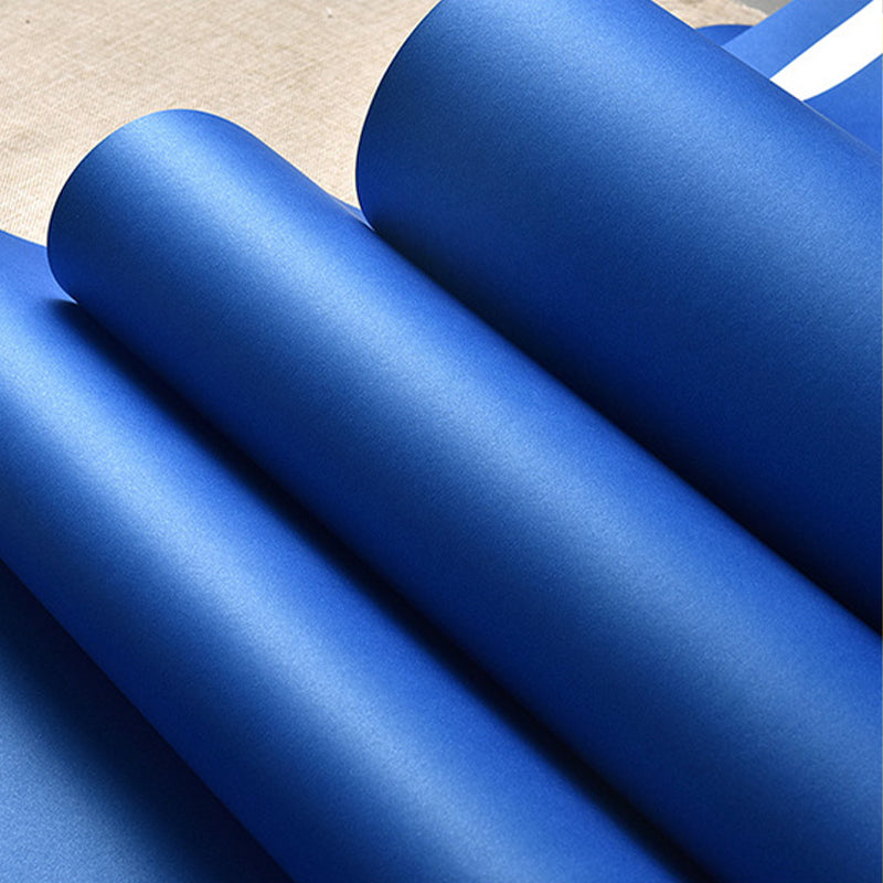 Non-Woven 33' x 20.5" Modern Simple Non-Pasted Pure Color Wallpaper Blue Clearhalo 'Modern wall decor' 'Modern' 'Wallpaper' Wall Decor' 1784907