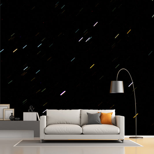 Photo Printed Meteor Shower Mural Full-Size Wall Covering for Living Room, Made to Measure Clearhalo 'Wall Decor' 'Wall Mural' 1784938