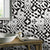 Geometric Shapes Stick Wallpaper Panel Black and White Bohemia Wall Art for Bathroom Black-White Clearhalo 'Wall Decor' 'Wallpaper' 1784973