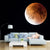 Astronomy Moon Mural Wallpaper Contemporary Smooth Wall Decor in Yellow on Black Black-Yellow Clearhalo 'Wall Decor' 'Wall Mural' 1784977