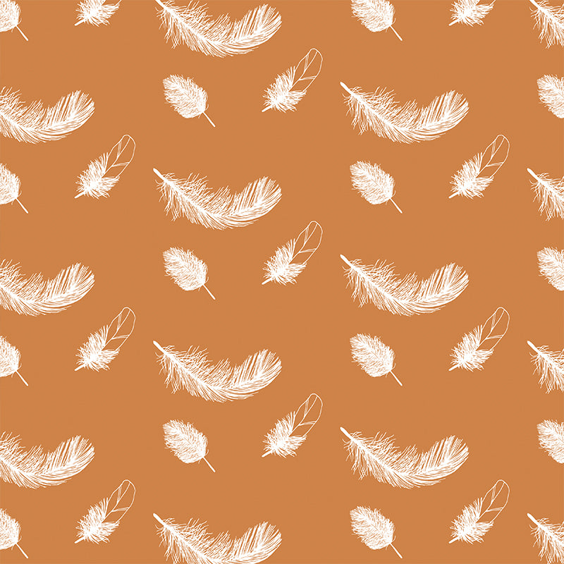 Feather Print Mural Decal Contemporary Non-Woven Textured Wall Covering in Soft Color Clearhalo 'Wall Decor' 'Wall Mural' 1785010