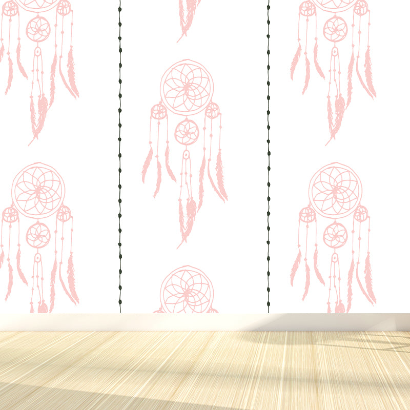 Feather Print Mural Decal Contemporary Non-Woven Textured Wall Covering in Soft Color Clearhalo 'Wall Decor' 'Wall Mural' 1785023